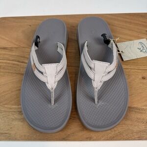 New Womens Chaco Lowdown Leather Flip Flops Thong Sandals Sz 10 M